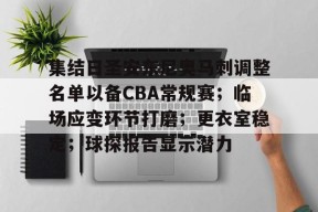 爱游戏,英雄联盟-包含集结日圣安东尼奥马刺调整名单以备CBA常规赛；临场应变环节打磨；更衣室稳定；球探报告显示潜力的词条